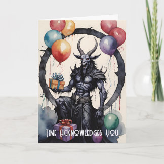 Tarjeta Globos y regalos de cumpleaños de Baphomet Gótico