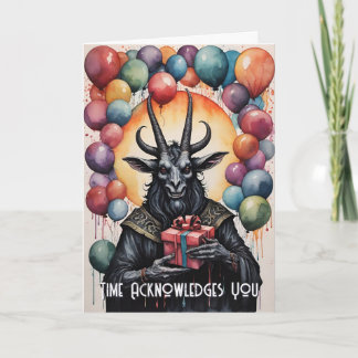 Tarjeta Globos y regalos de cumpleaños de Baphomet Gótico