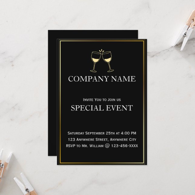 Tarjeta Gloden Frame Cheque Black Corporate Invita (Anverso/Reverso In Situ)