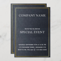 Tarjeta Gloden Frame Corporate Party Invitation
