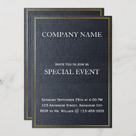 Tarjeta Gloden Frame Corporate Party Invitation