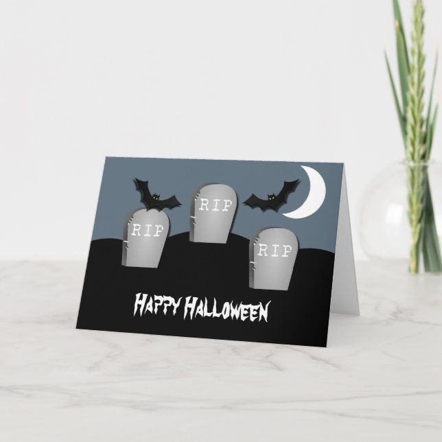 Tarjeta Gloomy Graveyard Halloween (Anverso)