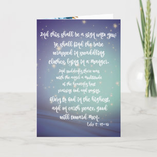 Tarjeta Gloria a Dios Luke Biblia versus Navidades