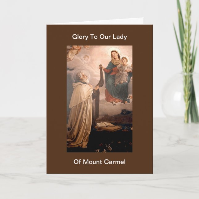 Tarjeta Gloria a Nuestra Señora del Monte Carmelo (Anverso)