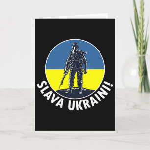 Tarjeta Gloria a Ucrania Con Colores De La Bandera De Ucra