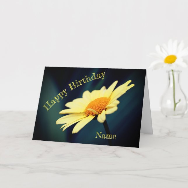 Tarjeta Gloriosa flor de margarita personalizada cumpleaño (Planta pequeña)