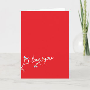 Tarjeta Glosada Floral Rojo Te Amo