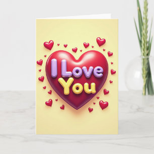 Tarjeta Glossy 3D Corazones Te Amo