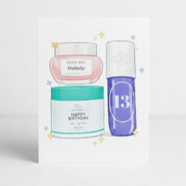 Tarjeta Glow Up Skincare Birthday Card (Customizable)