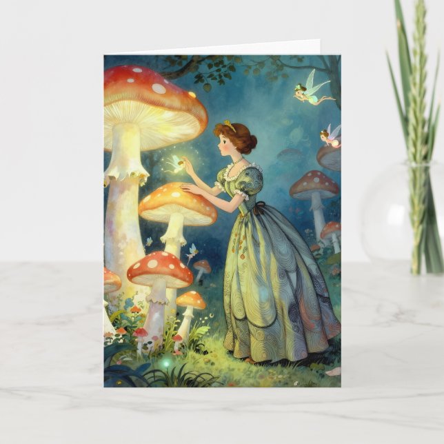 Tarjeta Glowing giant mushroom garden (Anverso)