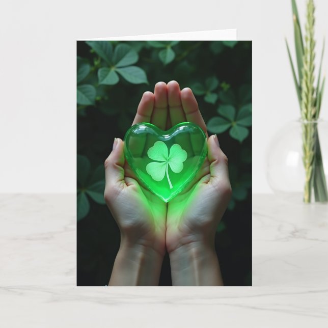 Tarjeta Glowing Heart Clover Find Card (Anverso)