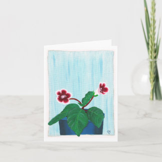 Tarjeta Gloxinia blanca roja Flores violetas africanas not
