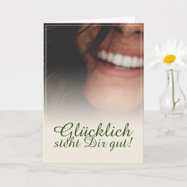 Tarjeta ¡Glücklich steht Dir gut! (Planta pequeña)