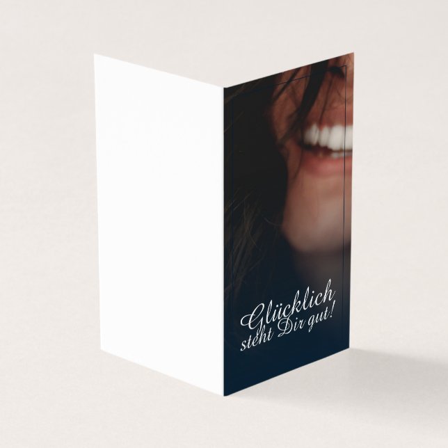 Tarjeta ¡Glücklich steht Dir gut! - Blau (Exterior)