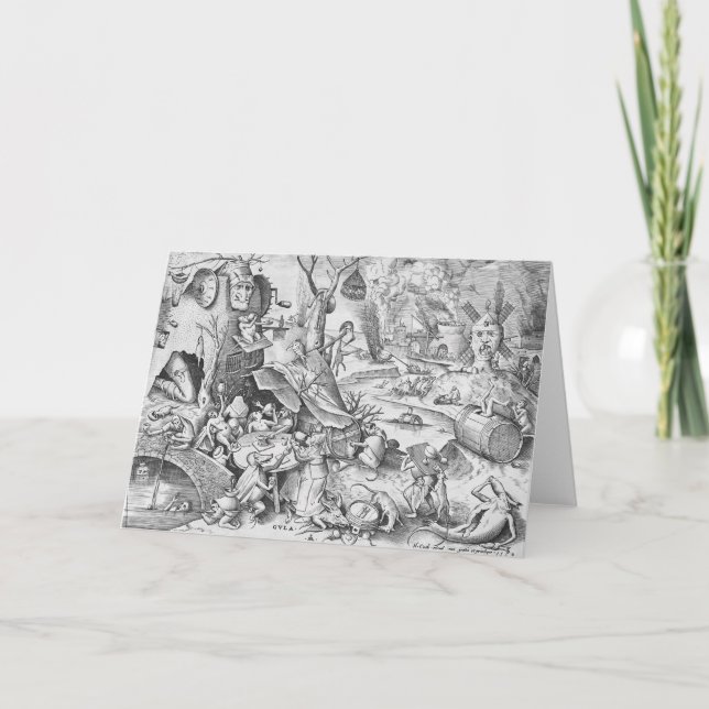 Tarjeta Gluttony (Gula), los siete pecados mortales (Anverso)