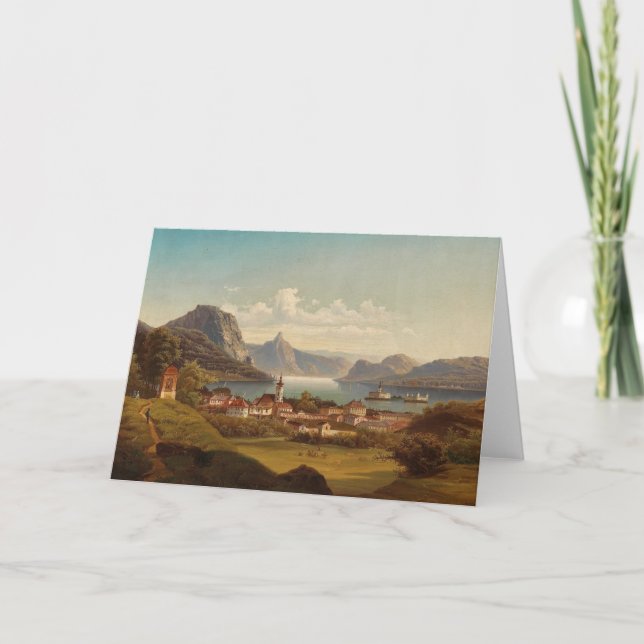 Tarjeta Gmunden mit Schloss Ort | Johann Wilhelm Jankowsky (Anverso)