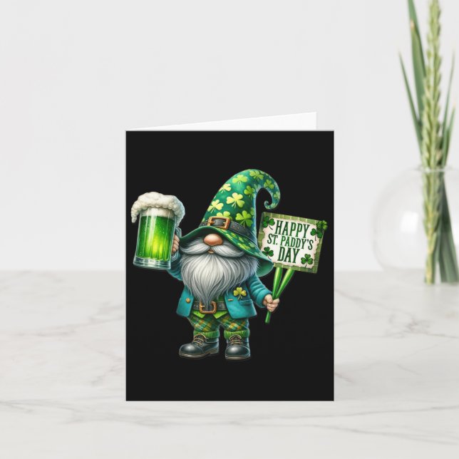 Tarjeta Gnome Bebe Saint Patricks Day Happy St Paddys (Anverso)