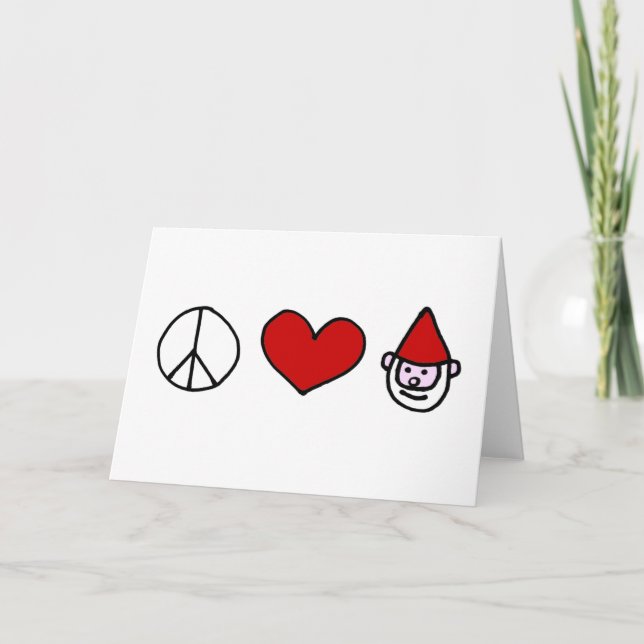Tarjeta Gnome de amor por la paz (Anverso)