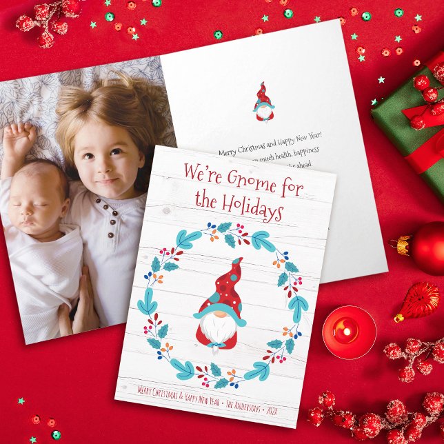 Tarjeta Gnome de la foto para vacaciones Cute divertido co (Subido por el creador)