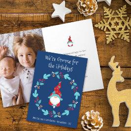 Tarjeta Gnome de la foto para vacaciones Cute Divertido El