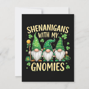 Tarjeta Gnome del Trébol de la Suerte del Día de San Patri