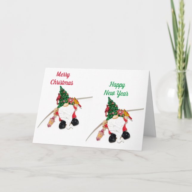 TARJETA ¡GNOME DESEA TAMBIÉN NAVIDADES/AÑO NUEVO! (Anverso)