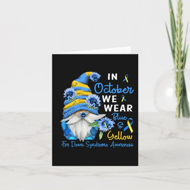 Tarjeta Gnome En Octubre Usamos El Síndrome De Down Amaril (Anverso)
