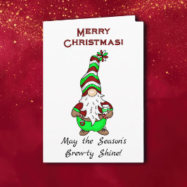 Tarjeta Gnome es donde está el café | Navidades de corte