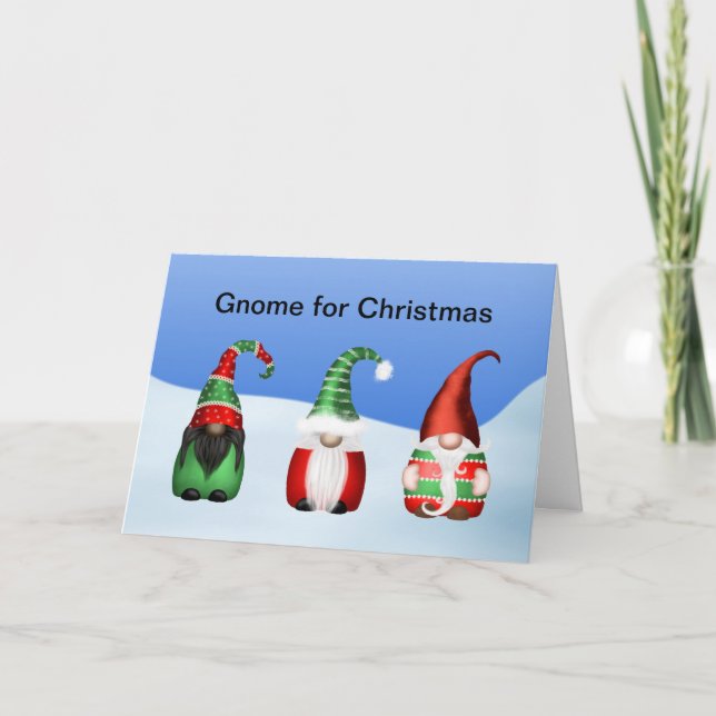 Tarjeta Gnome gracioso para Navidades - Tres Navidades de  (Anverso)