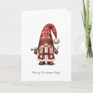 Tarjeta Gnome Hair Stylist Navidades personalizados