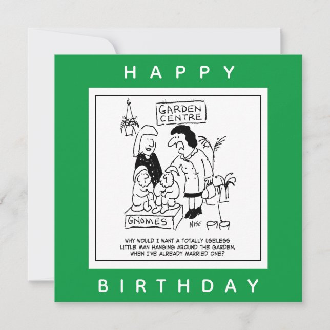 Tarjeta Gnome inútil en el Personalizado del jardín (Anverso)