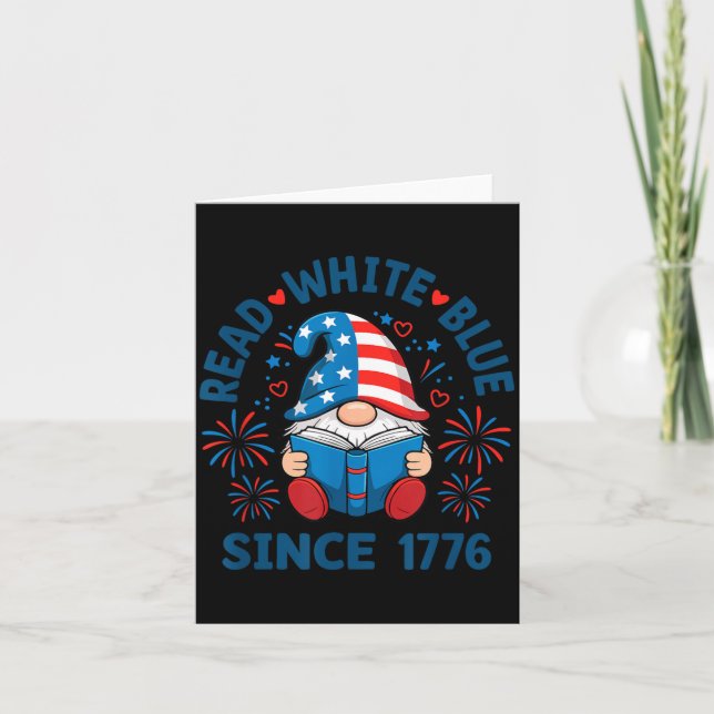 Tarjeta Gnome Lee Libros Blancos Azules Desde 1776 (Anverso)