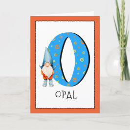 Tarjeta Gnome Niños Carta O Nombre y Edad Saludo de cumple