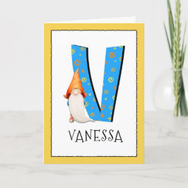 Tarjeta Gnome Niños Carta V Nombre y edad Cumpleaños Salud