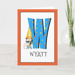 Tarjeta Gnome Niños Carta W Nombre y edad Cumpleaños Salud