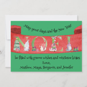 Tarjeta Gnome para Navidades