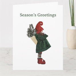 Tarjeta Gnome para Navidades caprichosos - Saludo 