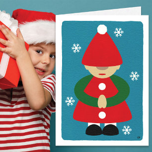 Tarjeta Gnome Winter Snowflakes Blank