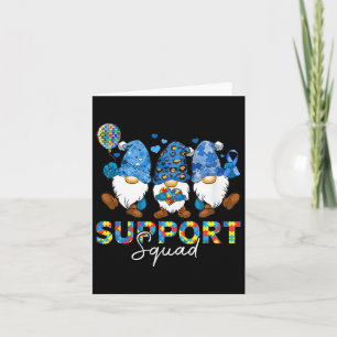 Tarjeta Gnomes Autism Awareness Support Squad Blue Ribbon