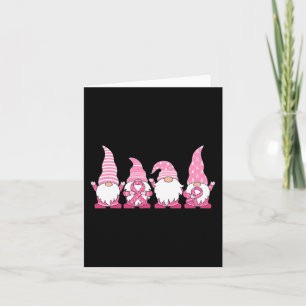 Tarjeta Gnomes Cáncer de Mama Conciencia Paz Lover Gift Wo