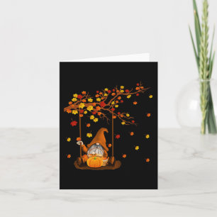 Tarjeta Gnomes de calabaza Caen otoño Cute Halloween Thank