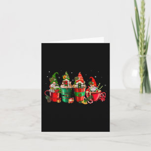 Tarjeta Gnomes Navidades Café Café Tapón Latte Bebida Ch