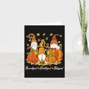 Tarjeta Gnomes Retro Cute Pareja Con Spin De Calabaza Cae 