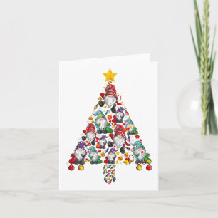 Tarjeta Gnomis divertidos árboles de Navidad Gnomies Famil