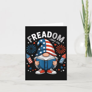 Tarjeta Gnomo Amante de Libros Bandera Patriótica American