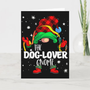Tarjeta Gnomo Amante de Perros Cuadros Rojos de Búfalo Fam