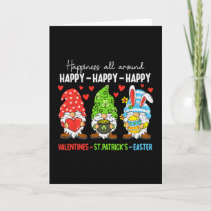 Tarjeta Gnomo Bonito Feliz San Valentín St Patricks Pascua