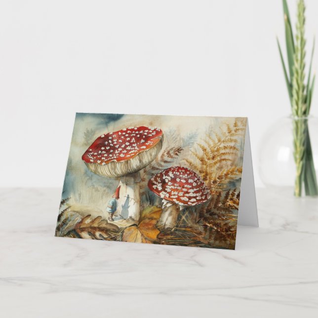 Tarjeta gnomo de acuarela (Anverso)