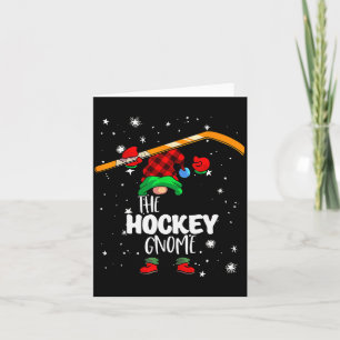 Tarjeta Gnomo de Hockey sobre Hielo Rojo Cuadros de Búfalo