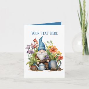 Tarjeta Gnomo de jardinería genial agregar mensaje